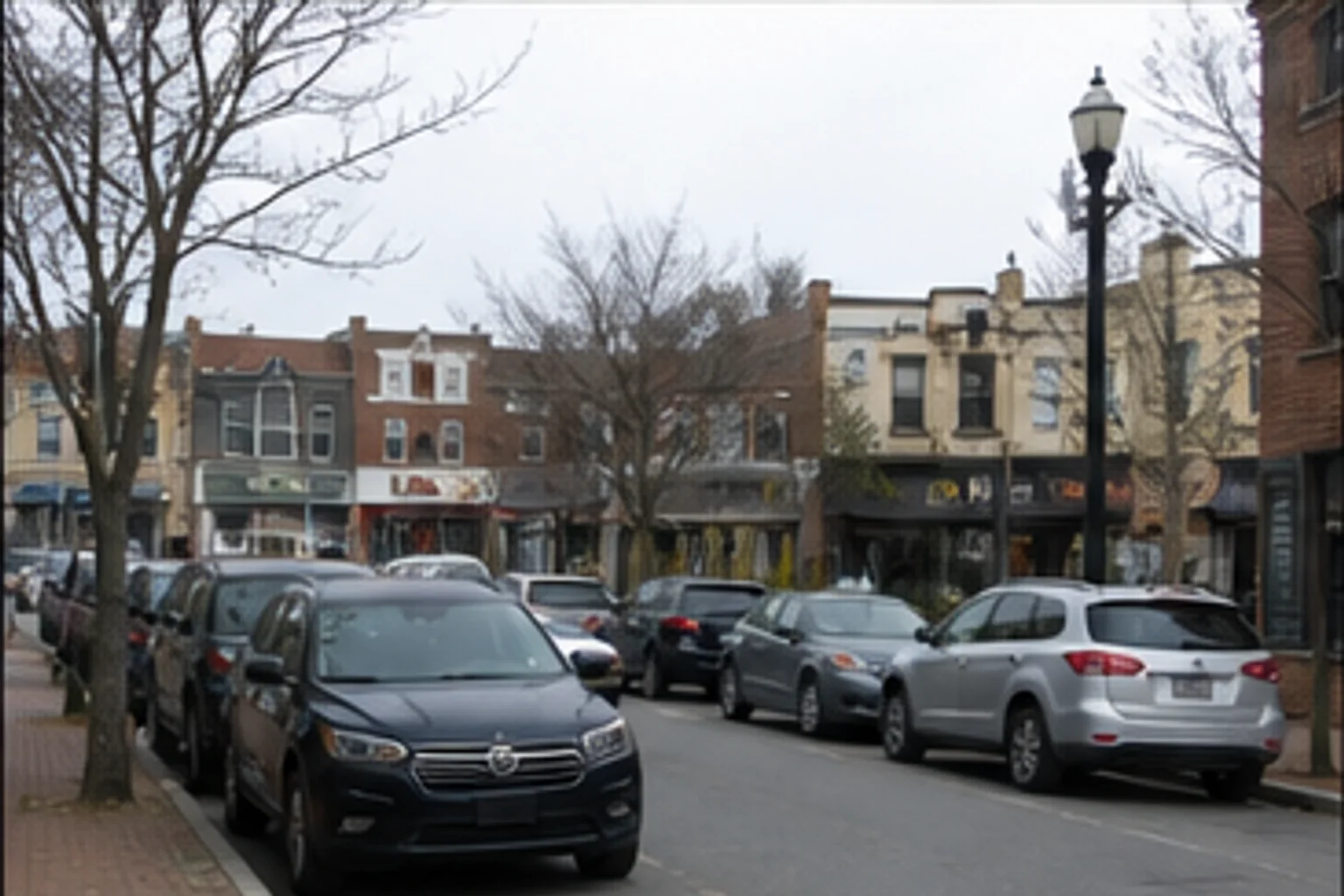 Street parking, Arlington Center