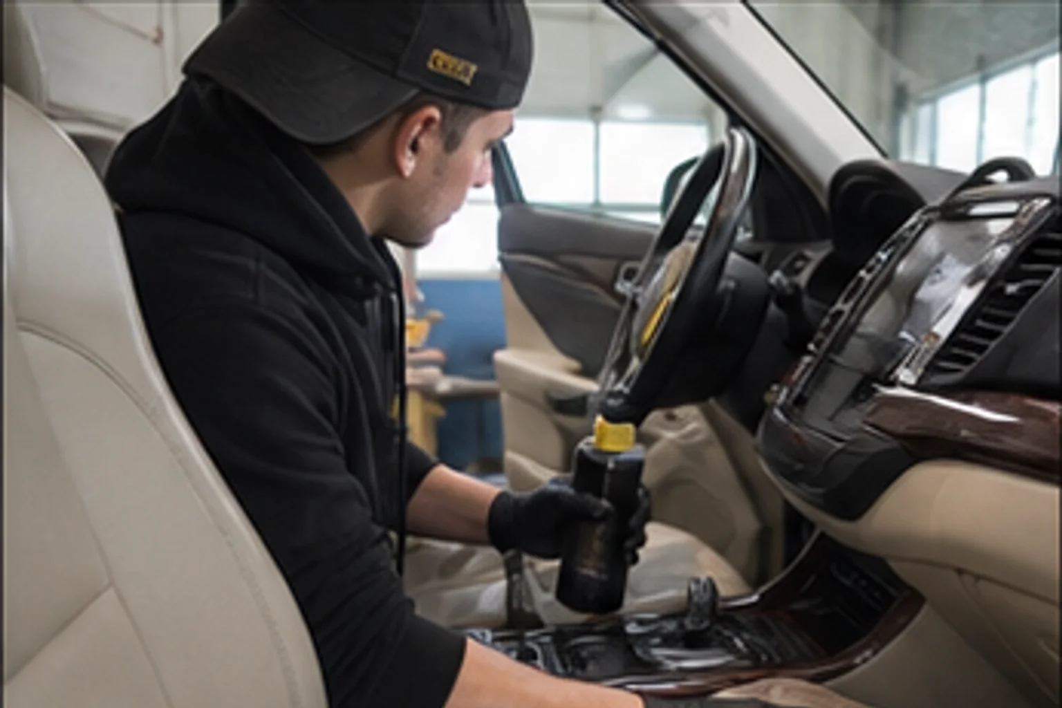 Interior detail — leather conditioning