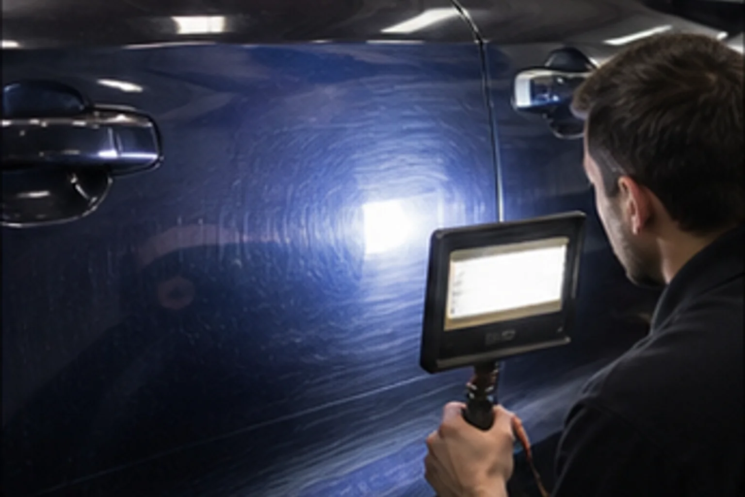 Swirl marks under inspection lighting