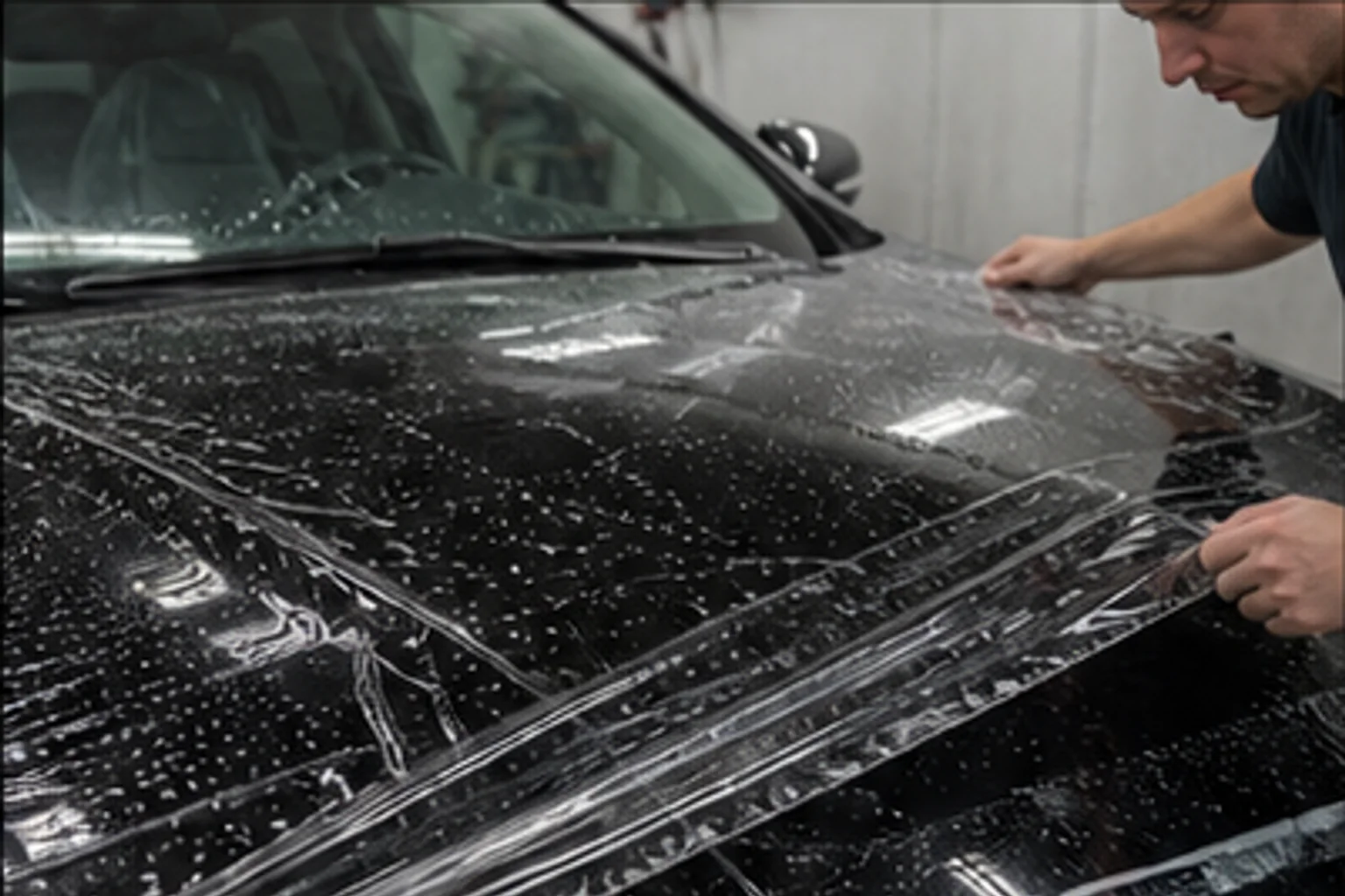 PPF installation on hood