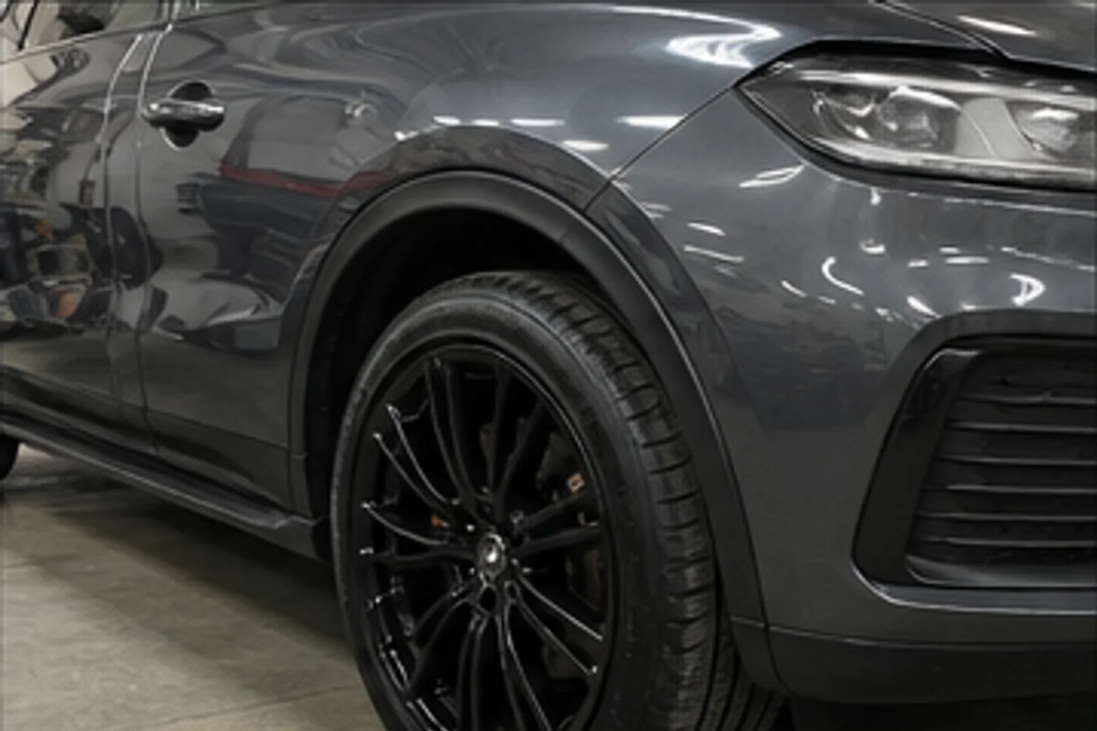 Four wheels refinished in satin black