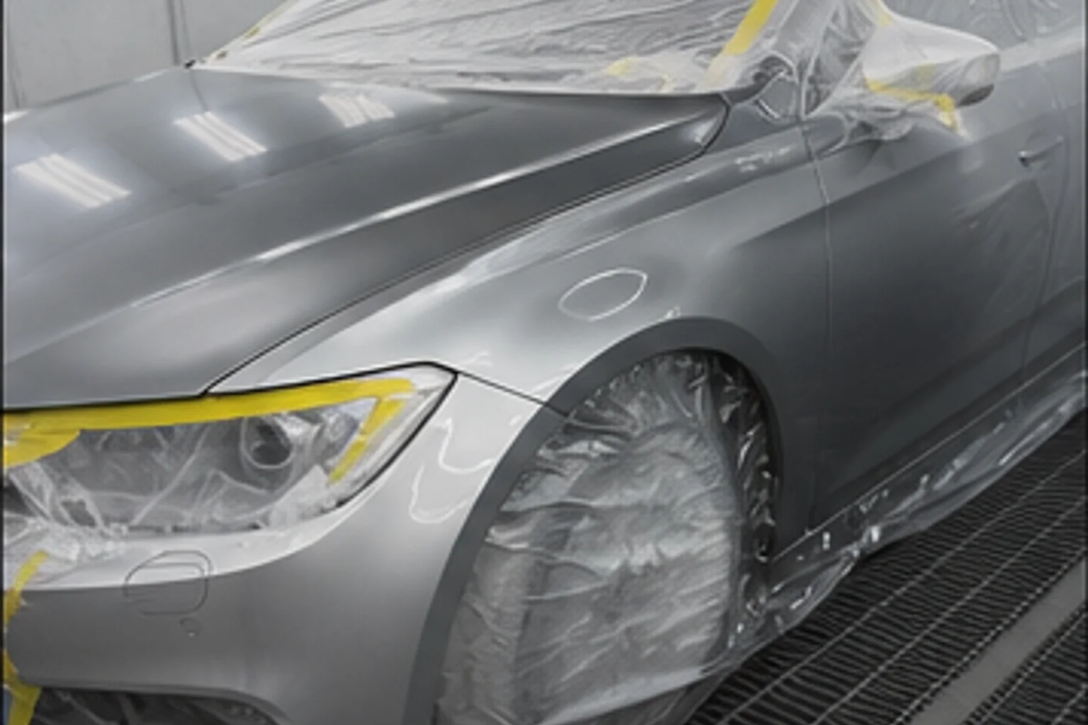 Hood and fender resprayed to code