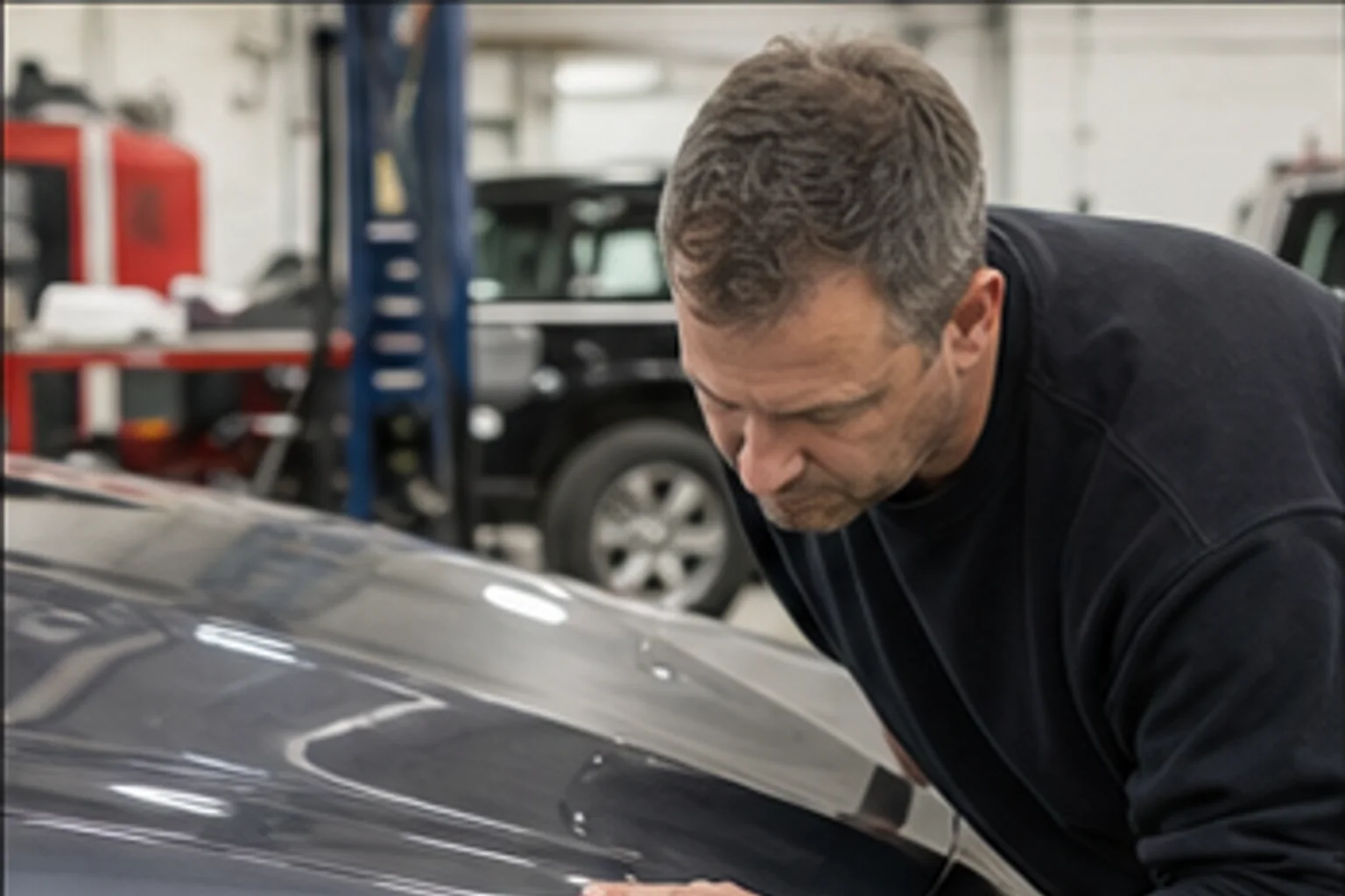 Assessing a hood dent