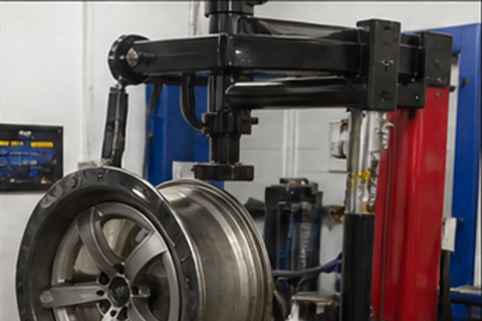 Hydraulic wheel straightening machine