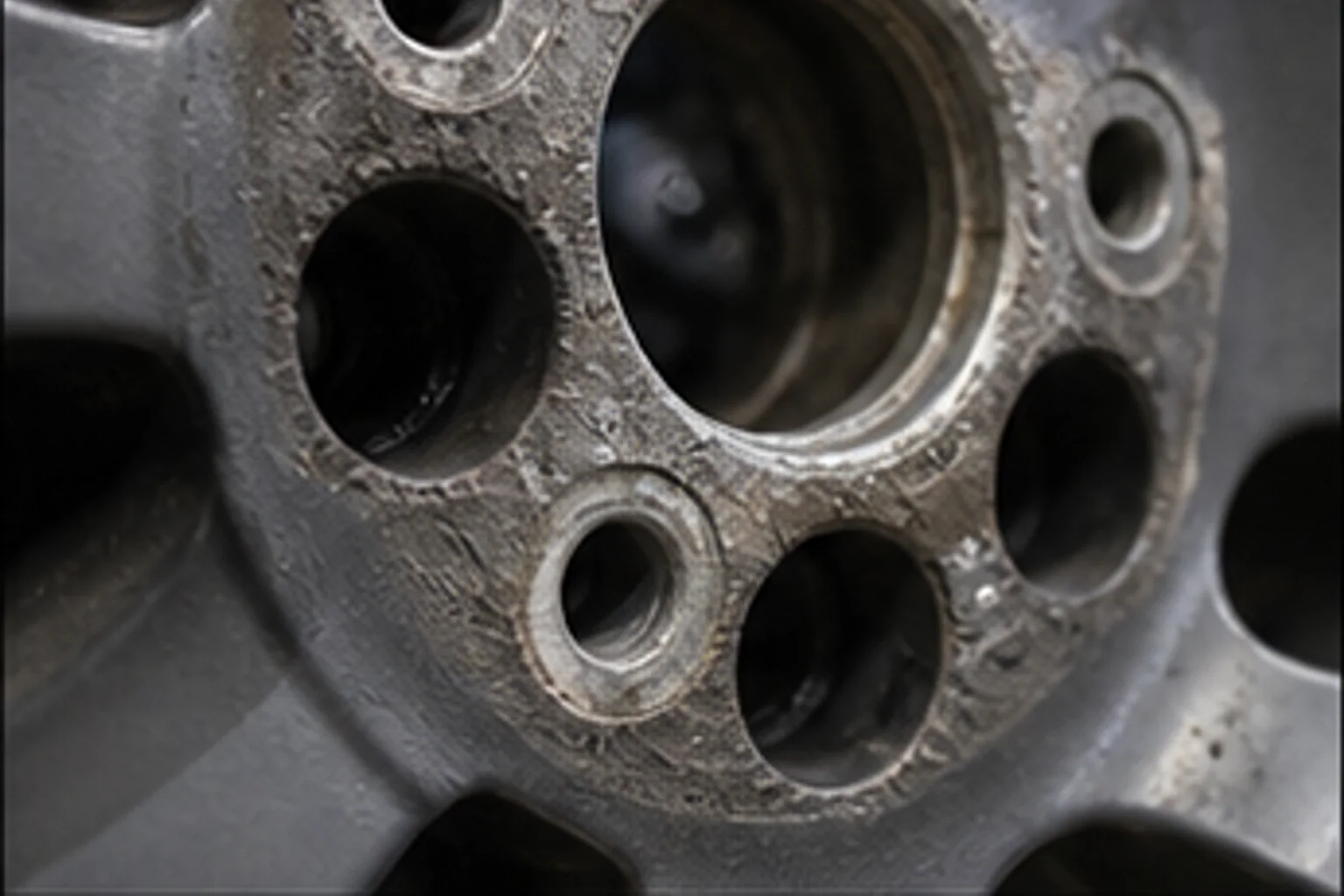 Corrosion pitting — lug nut seat